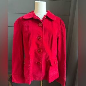 Talbots Vibrant Red Women's Jacket Size 16, Early 2000’s, Cherry, Valentine